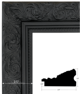 Bella French Ornate Embossed Wood Wall Picture Frame Vintage Black - West Frames